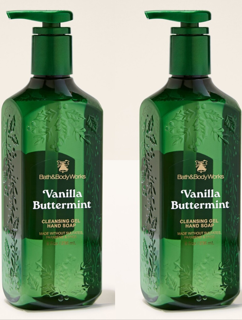 Bath & Body Works Green Vanilla Buttermint Cleansing Gel Hand Soap 2 Pack NEW